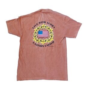 " Live The Aloha"‎ Y2K  2001 September 11th T-shirt Medium Paradise Sports